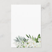 Elegante witte orchideeën Bohemian bruiloft detail Informatiekaartje (Achterkant)