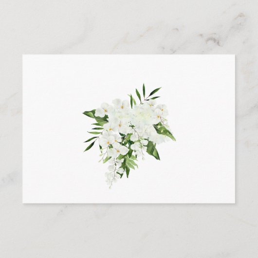 Elegante witte orchideeën Bohemian bruiloft detail Informatiekaartje (Achterkant)