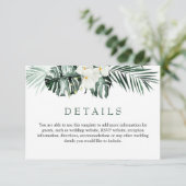 Elegante witte orchideeën Bohemian bruiloft detail Informatiekaartje (Staand voorkant)