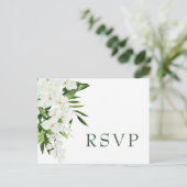 Elegante witte orchideeën Bohemian bruiloft RSVP Briefkaart (Staand voorkant)