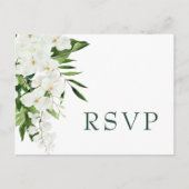 Elegante witte orchideeën Bohemian bruiloft RSVP Briefkaart (Voorkant)