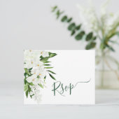 Elegante witte orchideeën Bohemian bruiloft RSVP Briefkaart (Staand voorkant)