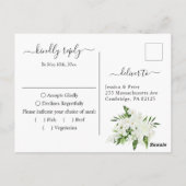 Elegante witte orchideeën Bohemian bruiloft RSVP Briefkaart (Achterkant)