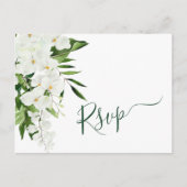Elegante witte orchideeën Bohemian bruiloft RSVP Briefkaart (Voorkant)