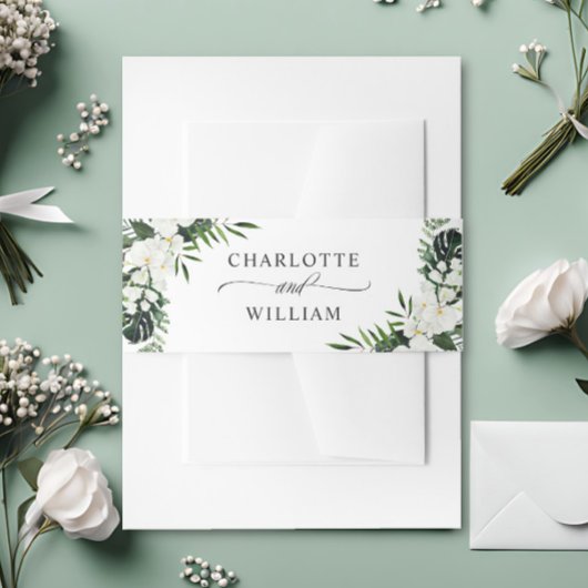 Elegante witte orchideeën Bohemian bruiloft uitnod Uitnodigingen Wikkel