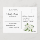 Elegante witte orchideeën Bohemian Chic Wedding RS Briefkaart (Achterkant)