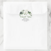 Elegante witte orchideeën bohemien bloemige bedank ronde sticker (Tas)