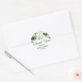 Elegante witte orchideeën bohemien bloemige bedank ronde sticker (Envelop)