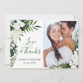 Elegante witte orchideeën bohemien bruiloft FOTO Bedankkaart (Voorkant)