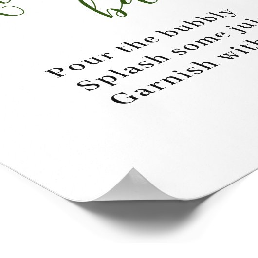 Elegante witte orchideeën bohemien Mimosa bar bord Poster (Hoek)