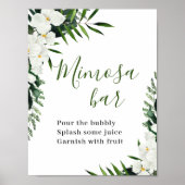 Elegante witte orchideeën bohemien Mimosa bar bord Poster (Voorkant)