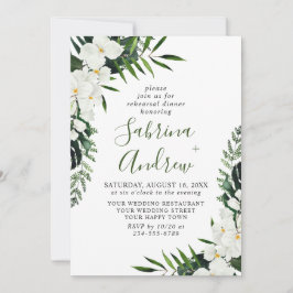 Elegante Witte Orchideeën Boho REPETITIE DINER Kaart