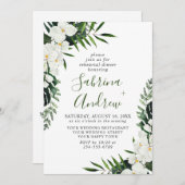 Elegante Witte Orchideeën Boho REPETITIE DINER Kaart (Voorkant / Achterkant)