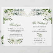 Elegante Witte Orchideeën Boho Trouwprogramma (Voorkant / Achterkant)