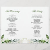 Elegante Witte Orchideeën Boho Trouwprogramma (Achterkant)