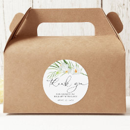 Elegante witte orchideeën bruidsdouche ronde sticker