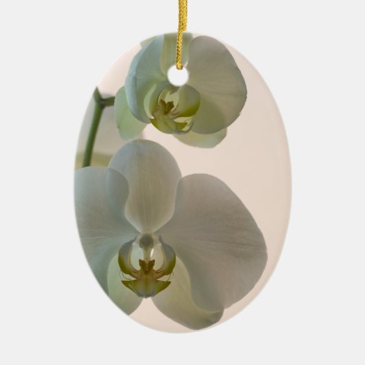 Elegante witte orchideeën bruidsmeisje bedankt keramisch ornament (Voorkant)