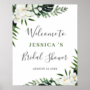 Elegante witte orchideeën BRUIDSSUITE Welkomstbord Poster