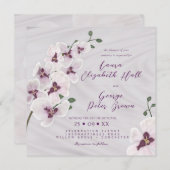 Elegante witte orchideeën bruiloft uitnodiging Kaa (Voorkant / Achterkant)