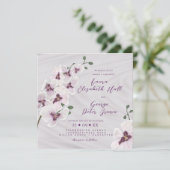 Elegante witte orchideeën bruiloft uitnodiging Kaa (Staand voorkant)