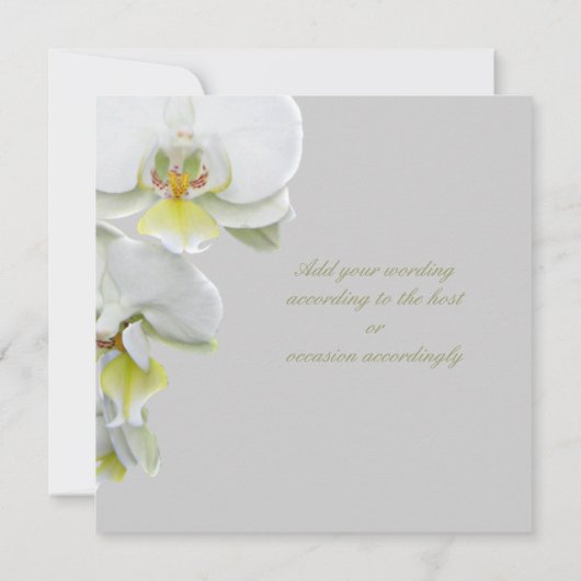Elegante Witte Orchideeën Huwelijk/ Uitnodigingen  (Achterkant)
