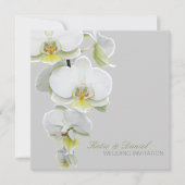 Elegante Witte Orchideeën Huwelijk/ Uitnodigingen  (Voorkant)