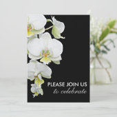 Elegante Witte Orchideeën Huwelijks-/Uitnodigingen Kaart (Staand voorkant)