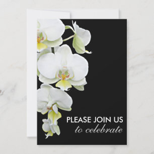 Elegante Witte Orchideeën Huwelijks-/Uitnodigingen Kaart