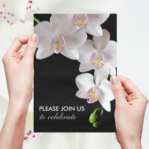 Elegante Witte Orchideeën Huwelijks-/Uitnodigingen Kaart