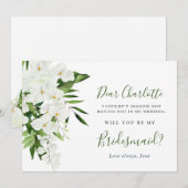 Elegante witte orchideeën, je wordt mijn bruidsmei kaart (Voorkant / Achterkant)