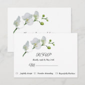 Elegante witte orchideeën RSVP Card Kaartje (Voorkant / Achterkant)