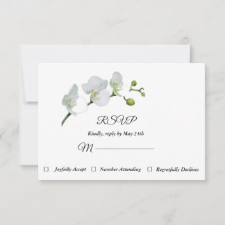 Elegante witte orchideeën RSVP Card Kaartje