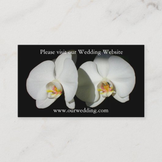 Elegante witte orchideeën tropische bloemen informatiekaartje (Voorkant)