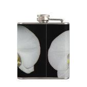 Elegante witte orchideeën, tropische bloemenfoto heupfles (Achterkant)