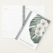 Elegante witte orchideeën Tropische Waterverf Bloe Planner (Display)