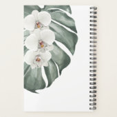 Elegante witte orchideeën Tropische Waterverf Bloe Planner (Achterkant)