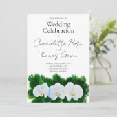 Elegante witte orchideeën waterkleur bloemenschild kaart (Staand voorkant)