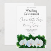 Elegante witte orchideeën waterkleur bloemenschild kaart (Voorkant / Achterkant)