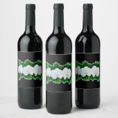 Elegante witte orchideeën waterkleur bloemenschild wijn etiket (Flessen)