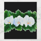 Elegante witte orchideeën waterkleur bloemenschild wijn etiket (Enkel label)