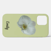 Elegante witte orchideeënbloem botanisch Case-Mate iPhone case (Achterkant (horizontaal))