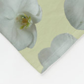 Elegante witte orchideeënbloem botanisch fleece deken (Hoek)