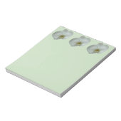 Elegante witte orchideeënbloem botanisch notitieblok (Linkerzijde)