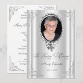 Elegante witte orde van dienst rouwende Kaarten (Voorkant / Achterkant)