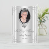Elegante witte order of service rouwkaarten kaart (Staand voorkant)