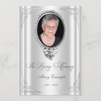 Elegante witte order of service rouwkaarten kaart