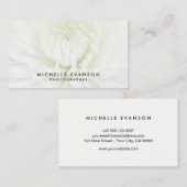 Elegante witte overlay professionele fotograaf visitekaartje (Voorkant / Achterkant)