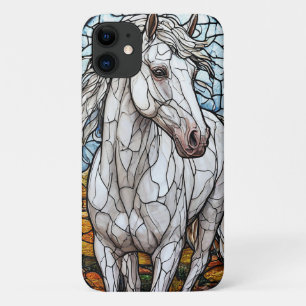 Elegante witte paard artistieke glazen stijl Case-Mate iPhone case