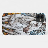 Elegante witte paard artistieke glazen stijl Case-Mate iPhone case (Achterkant (horizontaal))