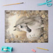 Elegante witte paard decoupage tissuepapier (Craft)